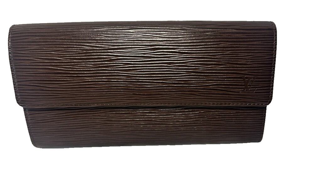 Women’s Louis Vuitton Continental Long Snap Wallet Brown Epi Leather with Box